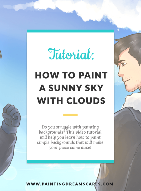 Painting Backgrounds for beginners How to paint a sunny sky with clouds (includes video